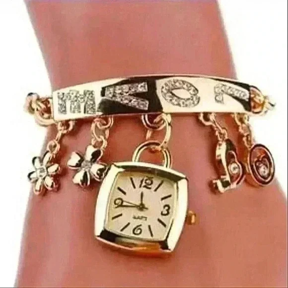 Love watch charm bracelet - Picture 1 of 3
